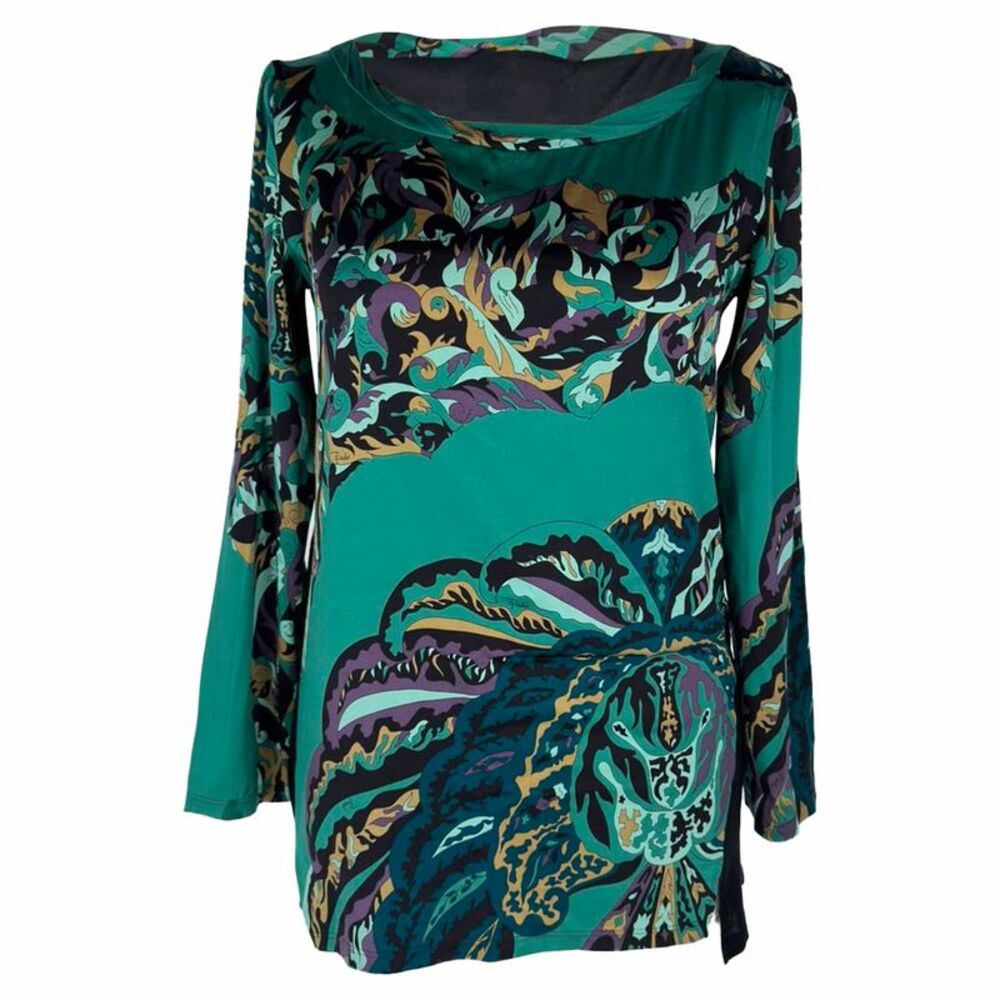 Emilio Pucci Paisley-Print Blouse in Multicolor Silk